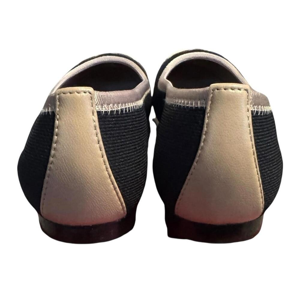 NIB Salvatore Ferragamo Varina Flats Black Cream Bow Ballet Shoes Sz 8.5 Fabric - Picture 4 of 7